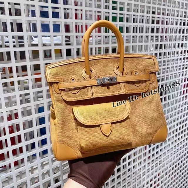 Hermes專櫃經典款手提女包 愛馬仕birkin25芝麻色2s Cargo包 ttd1105